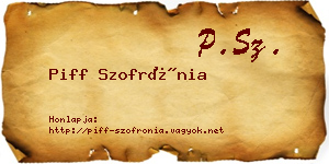 Piff Szofrónia névjegykártya